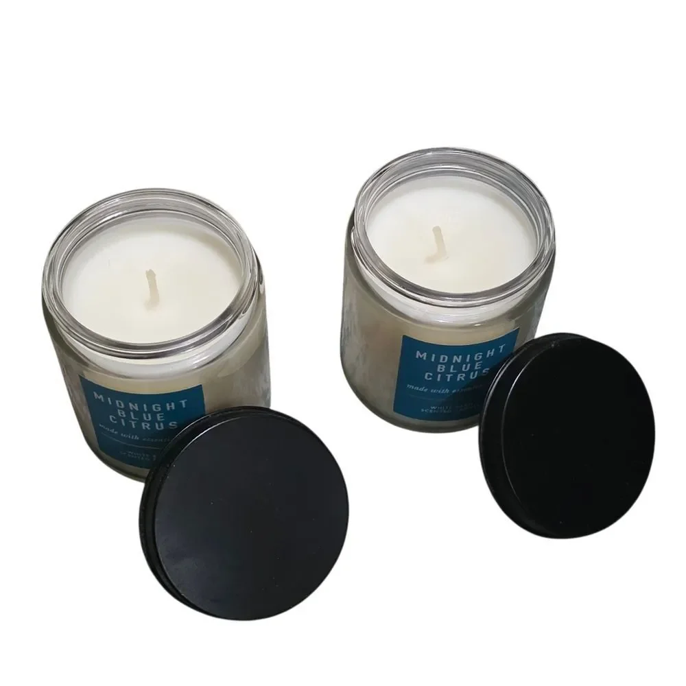White Barn Midnight Blue Citrus Candle - Blue and White